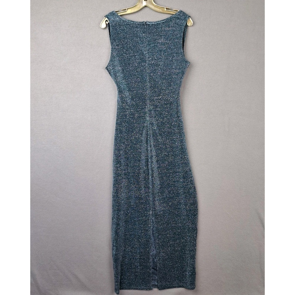 Vintage Molly Malloy Dress Women 10/M‎ Green Maxi Shimmer Ruched Y2K Fairy Bella - Picture 9 of 16